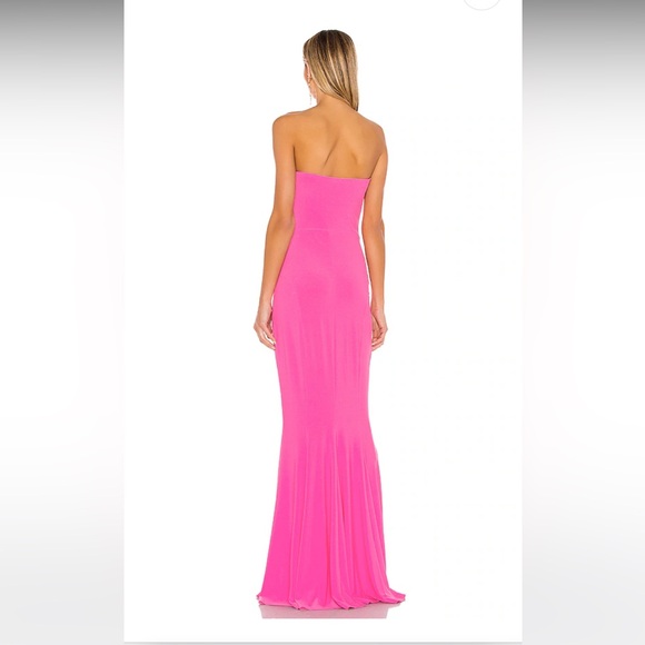 Orchid Pink Norma Kamali strapless fishtale gown - Picture 3 of 8